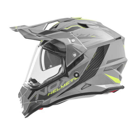 NOX PROMOCJA KASK OFFROAD / TRAIL DUOSPORT (DUAL) N312 TRACK Z SZYBKĄ I BLENDĄ KOLOR SZARY / ŻÓŁTY FLUO ROZMIAR L