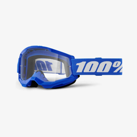 100 PROCENT GOGLE STRATA 2 BLUE - CLEAR LENS - KOLOR NIEBIESKI / BIAŁY SZYBKA PRZEŹROCZYSTA