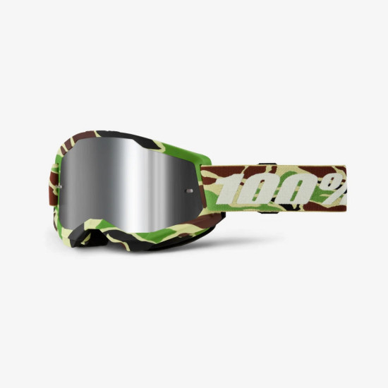 100 PERCENT STRATA 2 WAR CAMO AKINIAI - VEIDRODINIS SIDABRINIS LĘŠIS - SPALVOTAS KAMUFLIAŽINIS SIDABRINIS VEIDRODINIS LĘ
