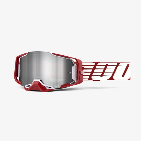 100 PROCENT GOGLE ARMEGA OVERSIZED DEEP RED - FLASH SILVER LENS - KOLOR CZERWONY / BIAŁY SZYBKA SREBRNE LUSTRO