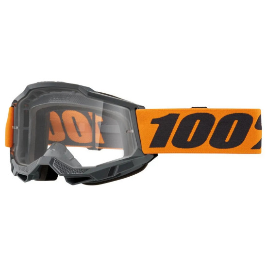 100 PROCENT GOGLE ACCURI 2 ORANGE - CLEAR LENS - KOLOR SZARY / POMARAŃCZOWY SZYBKA PRZEŹROCZYSTA