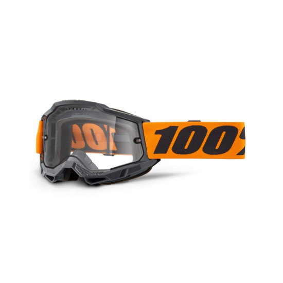 100 PROCENT GOGLE ACCURI 2 MTB BLACK - CLEAR DUAL PANE - KOLOR SZARY / POMARAŃCZOWY SZYBKA PODWÓJNA PRZEŹROCZYSTA