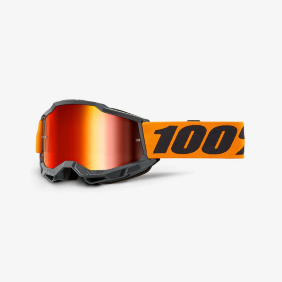 100 PROCENT GOGLE ACCURI 2 ORANGE - MIRROR RED LENS KOLOR SZARY / POMARAŃCZOWY SZYBA CZERWONE LUSTRO