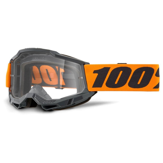 100 PROCENT GOGLE ACCURI 2 OTG ORANGE - CLEAR LENS - KOLOR SZARY / POMARAŃCZOWY SZYBKA PRZEŹROCZYSTA