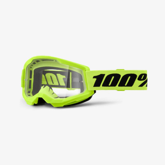 100 PERCENT STRATA 2 NEON GELTONI AKINIAI - SKAIDRŪS LĘŠIAI - GELTONA FLUO / JUODA SPALVA SKAIDRŪS LĘŠIAI