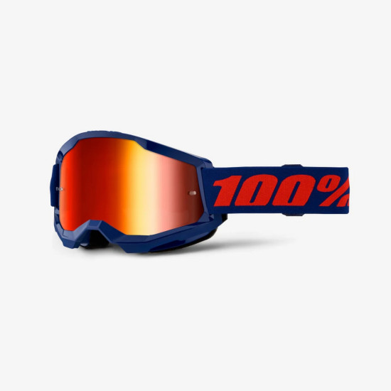 100 PROCENT GOGLE STRATA 2 NAVY - MIRROR RED LENS - KOLOR GRANATOWY / CZERWONY SZYBKA CZERWONE LUSTRO