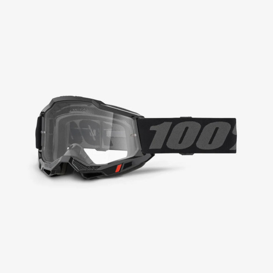 100 PROCENT GOGLE ACCURI 2 BLACK - CLEAR LENS - KOLOR CZARNY / SZARY SZYBKA PRZEŹROCZYSTA