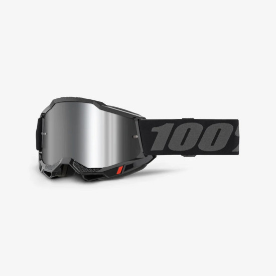 100 PROCENT GOGLE ACCURI 2 BLACK - MIRROR SILVER LENS - KOLOR CZARNY / SZARY SZYBKA SREBRNE LUSTRO