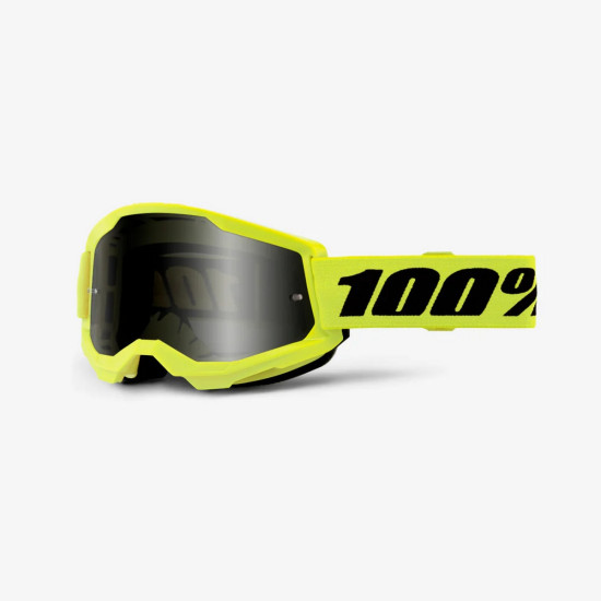 100 PROCENT GOGLE STRATA 2 SAND NEON YELLOW - SMOKE LENS - KOLOR ŻÓŁTY FLUO / CZARNY SZYBKA PRZYCIEMNIANA