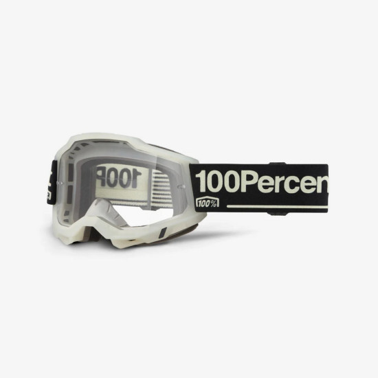 100 PROCENT GOGLE ACCURI 2 GLOW - CLEAR LENS - KOLOR SZARY / CZARNY SZYBKA PRZEŹROCZYSTA