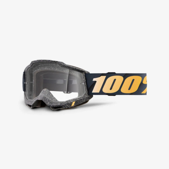 100 PROCENT GOGLE ACCURI 2 RISLAND - CLEAR LENS - KOLOR CZARNY GRANIT / ŻÓŁTY SZYBKA PRZEŹROCZYSTA