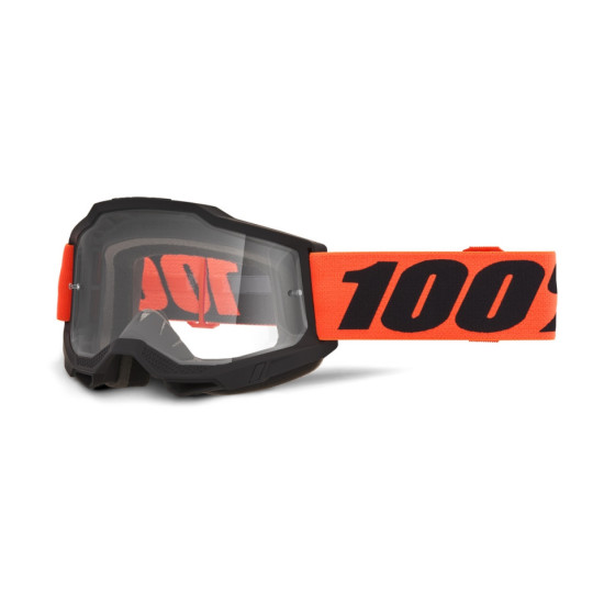100 PROCENT GOGLE ACCURI 2 FERRAN - CLEAR LENS - KOLOR CZARNY MAT / POMARAŃCZOWY SZYBKA PRZEŹROCZYSTA