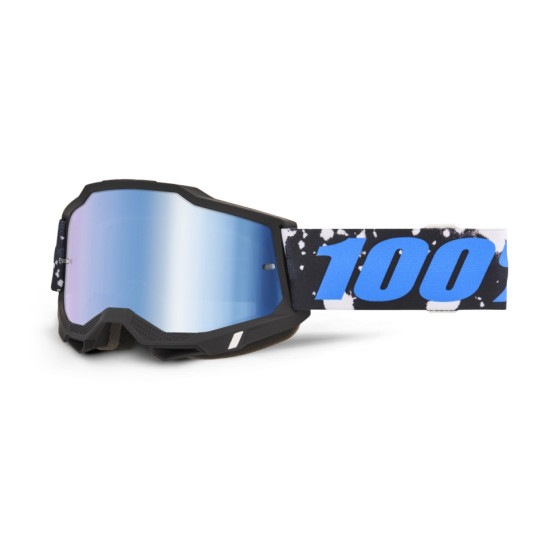 100 PROCENT GOGLE ACCURI 2 CALLISTO - MIRROR BLUE LENS - KOLOR CZARNY MAT / BIAŁY / CZERWONY SZYBKA NIEBIESKIE LUSTRO