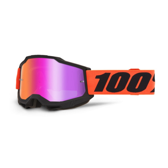 100 PROCENT GOGLE ACCURI 2 FERRAN - MIRROR DARK RED LENS - KOLOR CZARNY MAT / POMARAŃCZOWY SZYBA CIEMNE CZERWONE LUSTRO