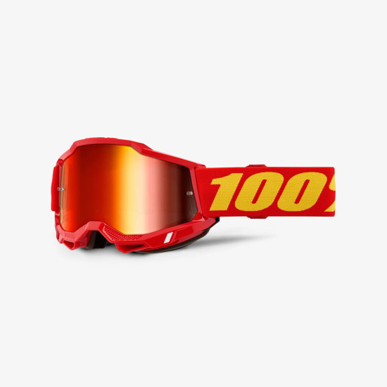 100 PROCENT GOGLE ACCURI 2 YOUTH JUNIOR RED - MIRROR RED LENS - KOLOR CZERWONY / ŻÓŁTY SZYBA CZERWONE LUSTRO