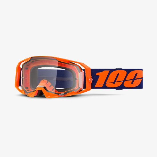 100 PROCENT GOGLE ARMATIC NEON ORANGE - CLEAR LENS - KOLOR POMARAŃCZOWY / BIAŁY / NIEBIESKI SZYBA PRZEŹROCZYSTA