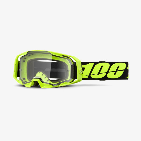 100 PERCENT ARMATIC NEON YELLOW AKINIAI - SKAIDRŪS LĘŠIAI - SPALVA FLUO GELTONA / JUODA, SKAIDRŪS LĘŠIAI