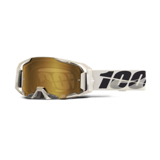 100 PROCENT GOGLE ARMATIC PITCH - MIRROR TRUE GOLD LENS - KOLOR TRANSPARENTNY / CZARNY / BIAŁY SZYBA ZŁOTE LUSTRO