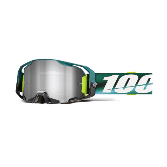 100 PROCENT GOGLE ARMATIC POLARITY - MIRROR SILVER LENS - KOLOR ZIELONY / ŻÓŁTY FLUO / BIAŁY SZYBA PSREBRNE LUSTRO