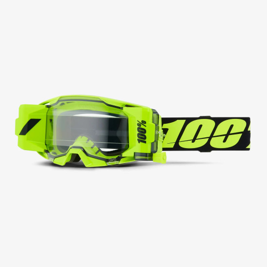 100 PERCENT ARMATIC FORECAST ROLL-OFF NEON YELLOW AKINIAI - SKAIDRŪS LĘŠIAI - SPALVA FLUO GELTONA / JUODA, SKAIDRŪS LĘŠI