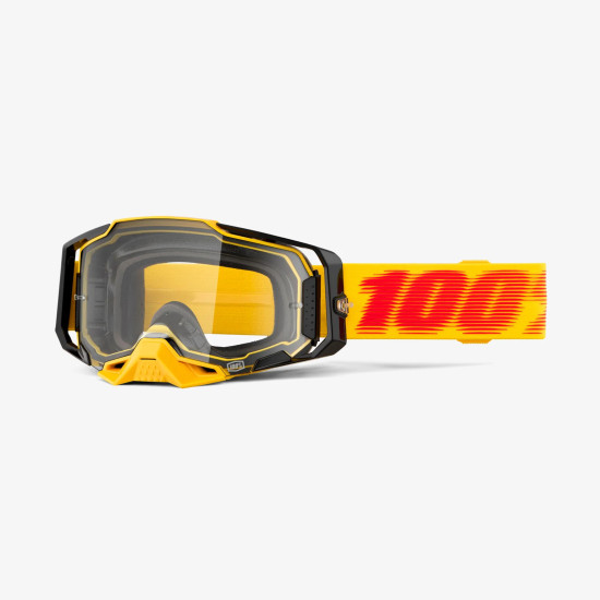 100 PROCENT GOGLE ARMEGA TETSU - CLEAR LENS - KOLOR ŻÓŁTY / CZARNY / CZERWONY SZYBKA PRZEŹROCZYSTA