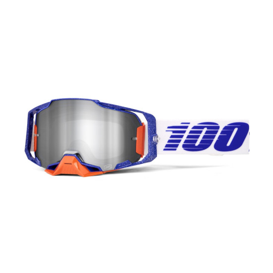 100 PROCENT GOGLE ARMEGA LAVINGAAD - MIRROR SILVER FLASH LENS - KOLOR NIEBIESKI / BIAŁY / POMARAŃCZOWY - SREBRNE LUSTRO