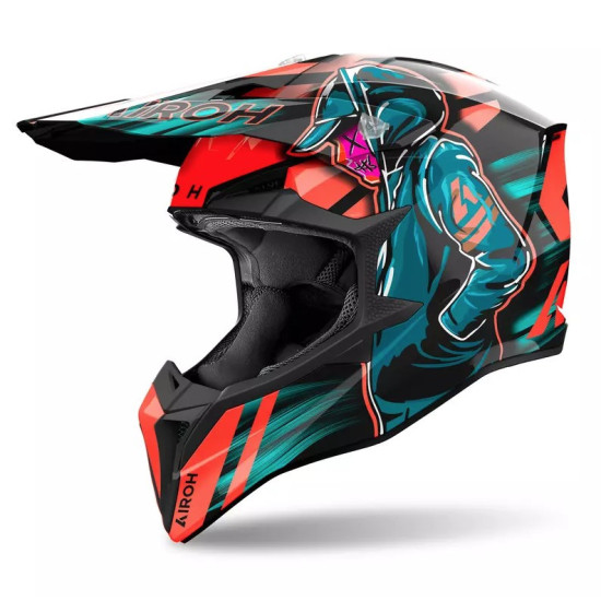 AIROH KASK CROSS / ENDURO / ATV / QUAD WRAAAP CYBER KOLOR ŻÓŁTY FLUO / ZIELONY MAT ROZMIAR M