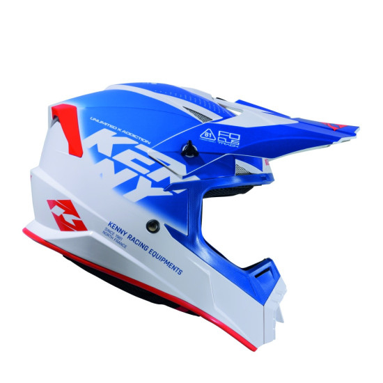 KENNY RACING KASK CROSS / ENDURO TRACK GRAPHIC FOCUS PATRIOT KOLOR BIAŁY / NIEBIESKI / CZERWONY ROZMIAR L