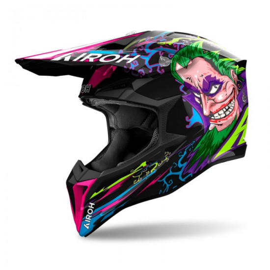 AIROH CROSS / ENDURO / ATV / QUAD ŠALMAS WRAAAP MUSIC SPALVA JUODA / ŽALIA / VIOLETINĖ DYDIS S