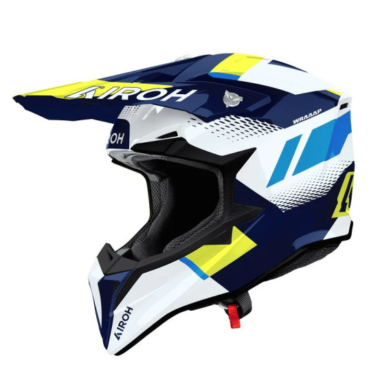 AIROH CROSS / ENDURO / ATV / QUAD ŠALMAS WRAAAP VISION SPALVA FLUO GELTONA / MĖLYNA / BALTA DYDIS L