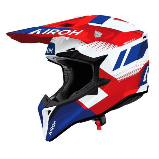 AIROH CROSS / ENDURO / ATV / QUAD ŠALMAS WRAAAP VISION SPALVA RAUDONA / MĖLYNA / BALTA DYDIS L
