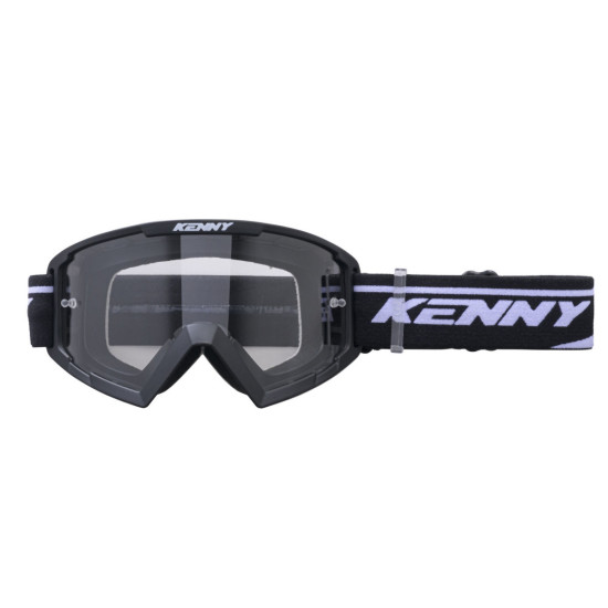 KENNY RACING GOGLE MODEL TRACK KID / JUNIOR / DZIECIĘCE KOLOR CZARNY / BIAŁY SZYBKA PRZEŹROCZYSTA