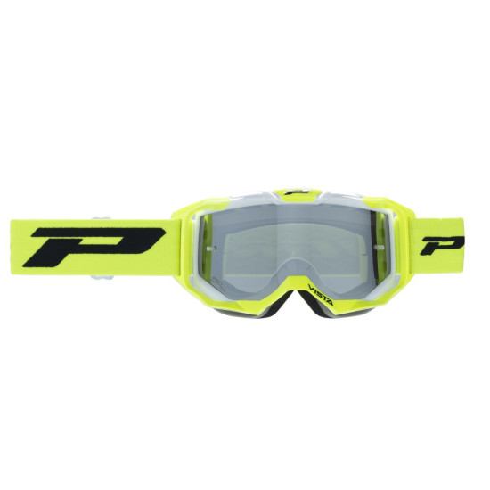 PROGRIP GOGLE PG3303-405 FL VISTA KOLOR ŻÓŁTY FLUO BIAŁY (SZYBA PG3352 SREBRNA LUSTRZANA, ANTISCRATCH, NO FOG, ANTI UV +