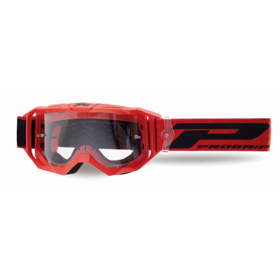 PROGRIP AKINIAI PG3300-411 TR VISION SPALVA RAUDONA MATINIS (STIKLAS PG3310 SKAIDRUS, NEĮBRĖŽIANTIS, NERASOJANTIS, APSIA