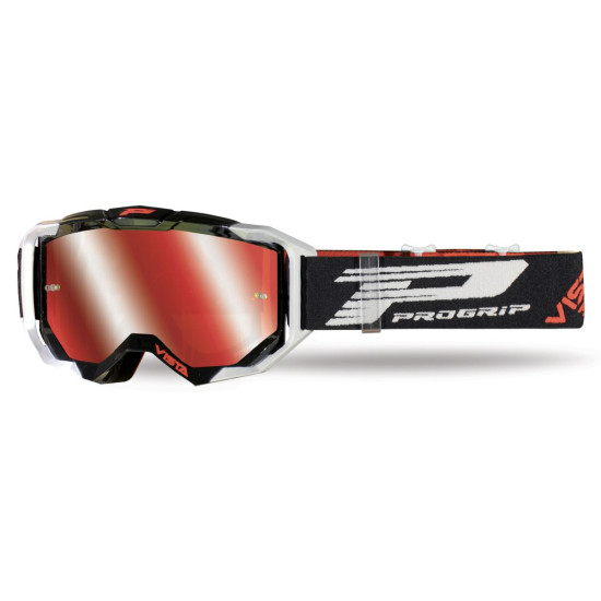 PROGRIP GOGLE PG3303-383 FL VISTA KOLOR ZIELONY POMARAŃCZOWY (SZYBA PG3349 POMARAŃCZOWA LUSTRZANA, ANTISCRATCH, NO FOG, 
