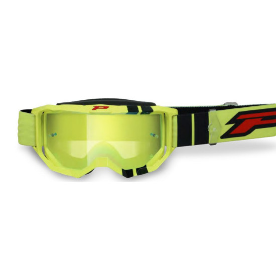 PROGRIP GOGGLES PG3300-310 FL VISION GO COLOR FLUO YELLOW / MATTE BLACK (LENS PG3347 YELLOW MIRROR ANTISCRATCH, NO FOG, 