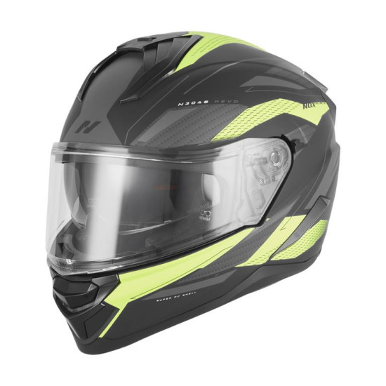 NOX FULL FACE HELMET WITH VISOR N304S REVO COLOR FLUO YELLOW MAT / BLACK SIZE M