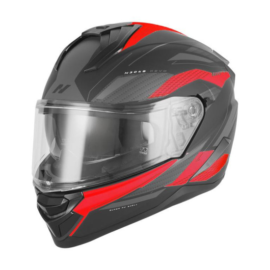 NOX FULL FACE HELMET WITH VISOR N304S REVO COLOR MATTE RED / BLACK SIZE M