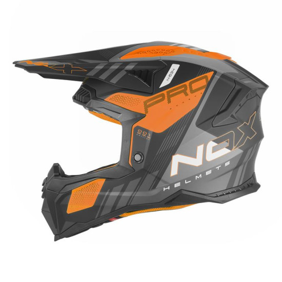 NOX BEKELĖS / KROSO ŠALMAS N634 STORM SPALVA MATINĖ JUODA / FLUO ORANŽINĖ XL DYDIS