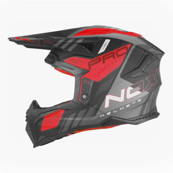NOX OFF ROAD / CROSS HELMET N634 STORM COLOR MATTE BLACK / RED SIZE XL