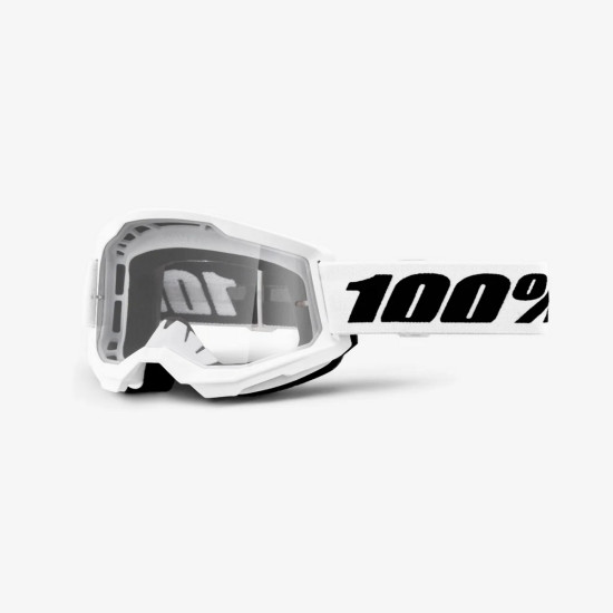 100 PERCENT STRATA 2 BALTI AKINIAI - SKAIDRŪS LĘŠIAI - BALTA / JUODA SPALVA, SKAIDRŪS LĘŠIAI