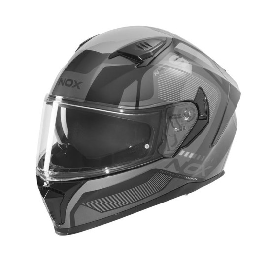 NOX FULL FACE HELMET WITH VISOR N402 MENTOR COLOUR BLACK / GREY SIZE L