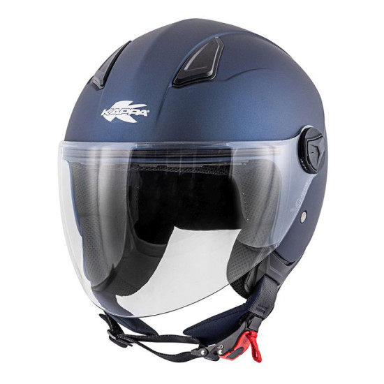 KAPPA ŠALMAS KV28 EVO SOLID JUNIOR ATVIRAS, MĖLYNAS, MATINIS, 52 / XXS DYDIS (PATVIRTINTAS ECE 22R06)