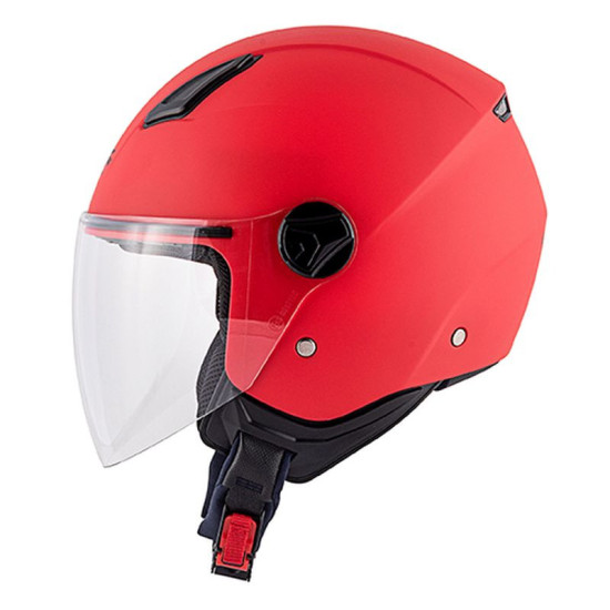 KAPPA ŠALMAS KV28 EVO SOLID JUNIOR ATVIRAS, SPINTELĖTA, MATINIS, RAUDONAS, 55 / S DYDIS (PATVIRTINTAS ECE 22R06)