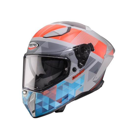 CABERG FULL FACE HELMET WITH VISOR MODEL DRIFT EVO II PRISM COLOUR GRAY / RED FLUO / BLUE MATTE SIZE S