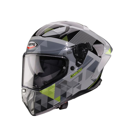 CABERG FULL FACE HELMET WITH VISOR MODEL DRIFT EVO II PRISM COLOUR GRAY / BLACK / YELLOW FLUO MAT SIZE S