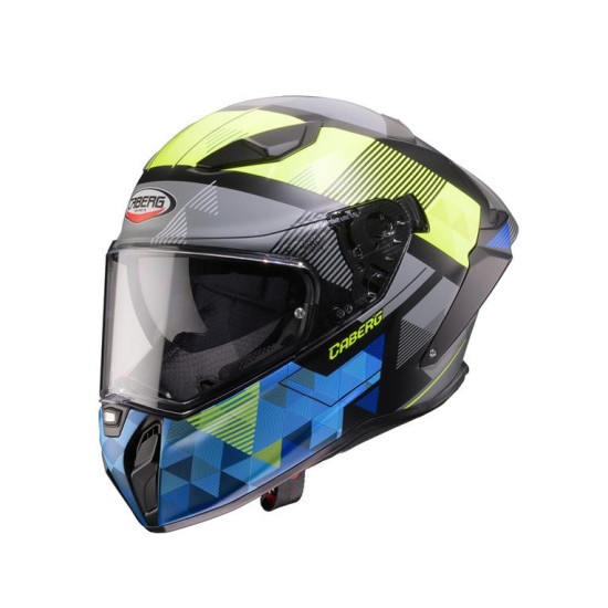 CABERG FULL FACE HELMET WITH VISOR MODEL DRIFT EVO II PRISM COLOUR BLACK / YELLOW FLUO / BLUE MATTE SIZE L