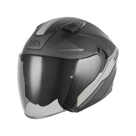 NOX JET OPEN FACE HELMET WITH VISOR N130 EKTO COLOUR SILVER / BLACK MATT SIZE M
