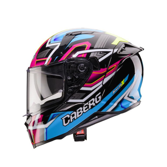 CABERG UŽDARAS ŠALMAS SU SKYDELIU, MODELIS AVALON X BRAMA JUODA / MĖLYNA / FLUO GELTONA / FUKSIJOS (INTENSYVIAI ROŽINĖ A