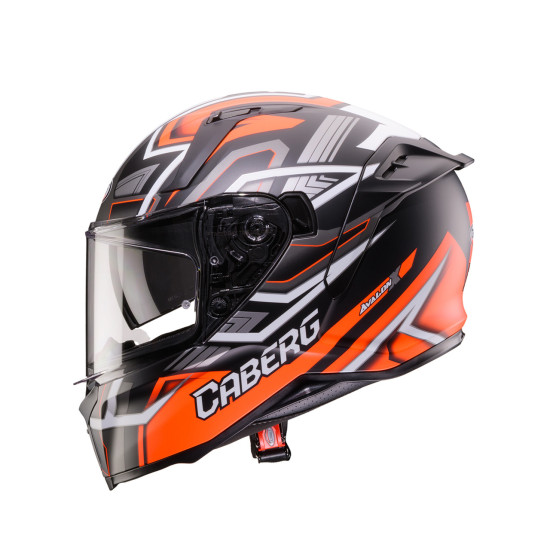 CABERG FULL FACE HELMET WITH VISOR MODEL AVALON X BRAMA MATTE BLACK / FLUO RED / GRAY COLOR SIZE XS